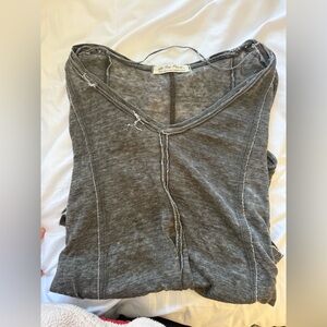 We The Free Charcoal Short Sleeve Top